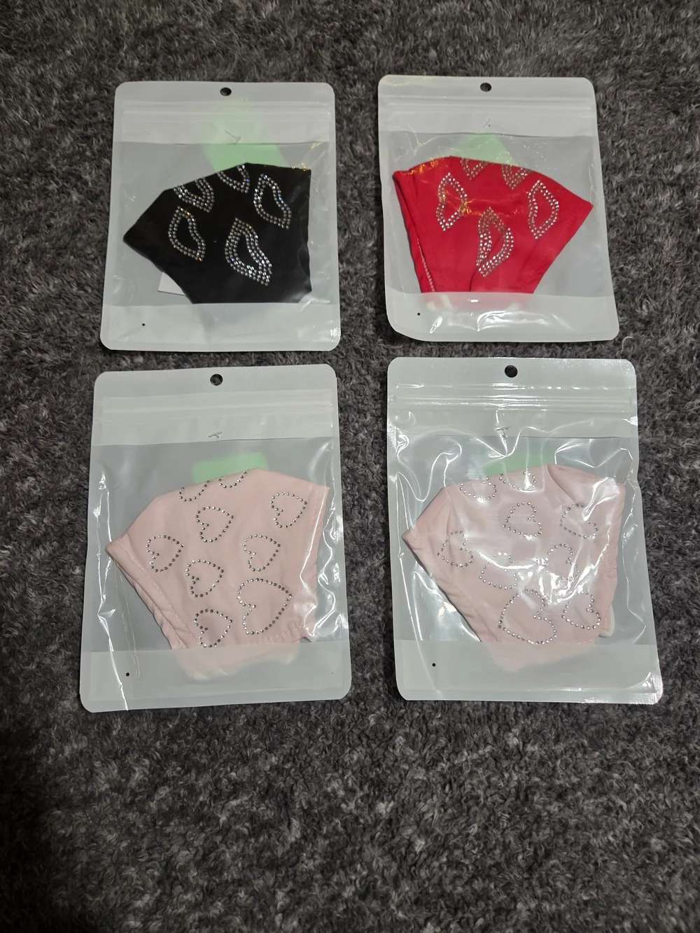 Adult Rhinestone Facemasks Set Of 4